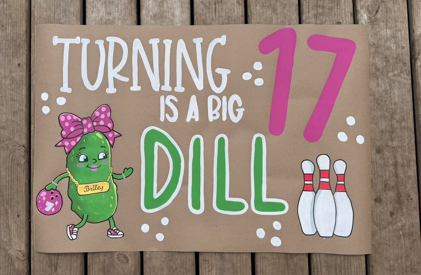 Hand-painted birthday banner by Banner Barn