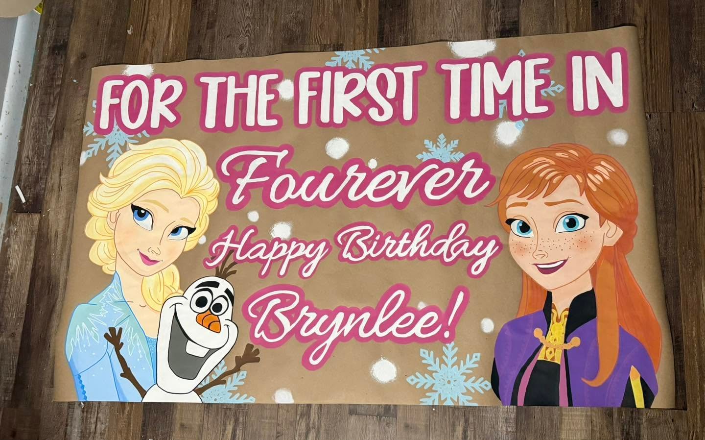 Hand-painted birthday banner by Banner Barn