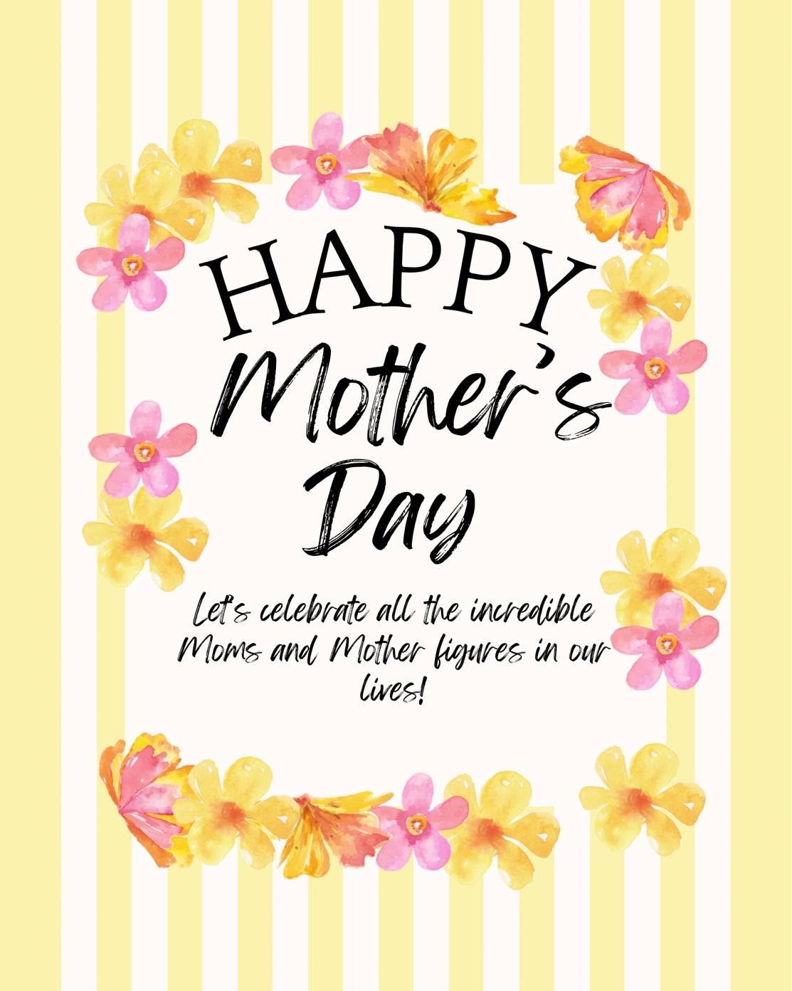 Hand-painted "Happy Mother's Day" floral banner by Banner Barn